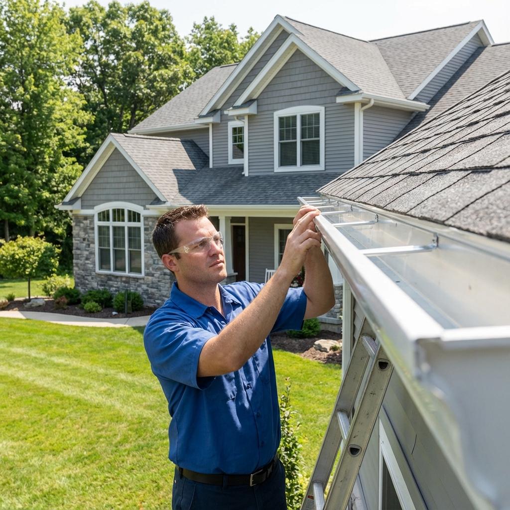 Seamless gutter installation on a modern home - Gladiator Exteriors
